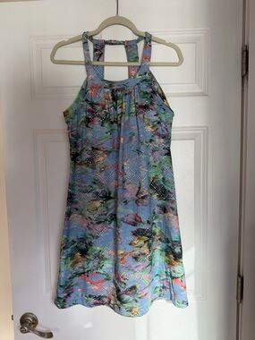 Prana Light Blue Printed Tank with Multicolor Accents medium